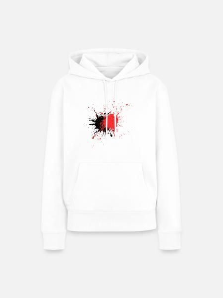 Kunstvoller roter Farbschmerz Design - Frauen Premium Bio Hoodie - Weiß