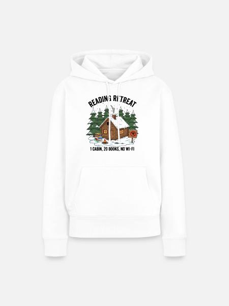 Winterhütte Leseabend - Frauen Premium Bio Hoodie - Weiß
