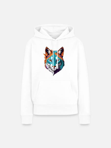 Prismatischer Tigerkopf Illustration - Frauen Premium Bio Hoodie - Weiß