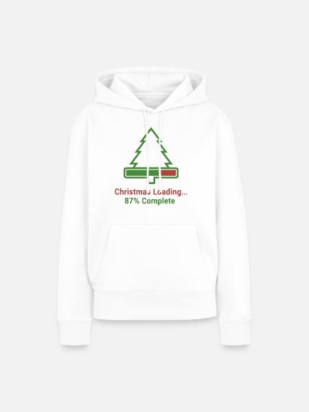 Weihnachten Loading Lustiges Design - Frauen Premium Bio Hoodie - Weiß