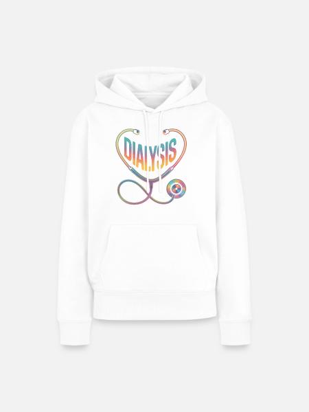 Regenbogen Diagnose Stethoskop - Frauen Premium Bio Hoodie - Weiß