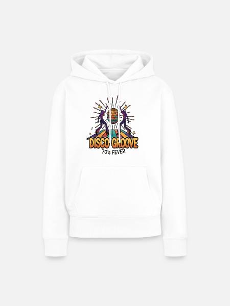 Disco Groove 70er Fever - Frauen Premium Bio Hoodie - Weiß