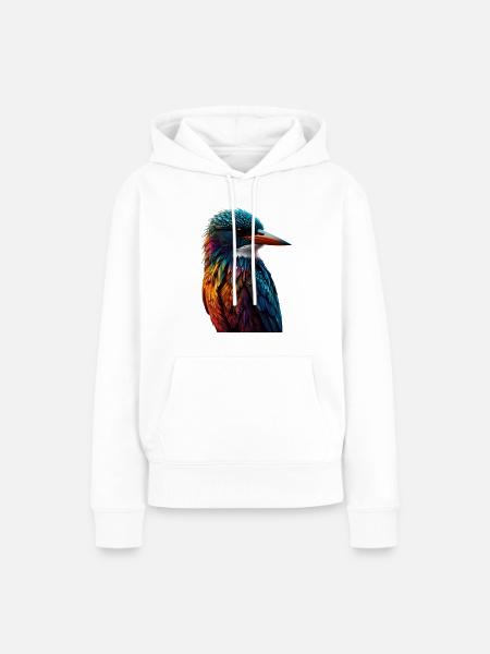 Bunter Eisvogel Farbenspiel - Frauen Premium Bio Hoodie - Weiß