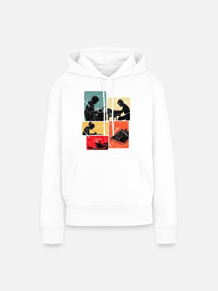 Kinderkunst Zeichnen Collage - Frauen Premium Bio Hoodie - Weiß