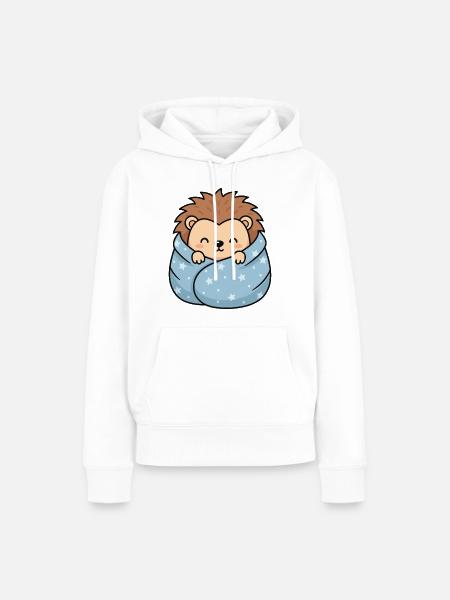 Sternen-Igel Kuscheln - Frauen Premium Bio Hoodie - Weiß