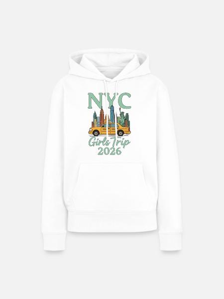 NYC Girls Trip 2026 - Frauen Premium Bio Hoodie - Weiß