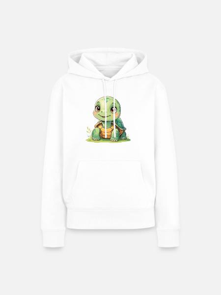 Kuschelturtle Sonnenschein - Frauen Premium Bio Hoodie - Weiß