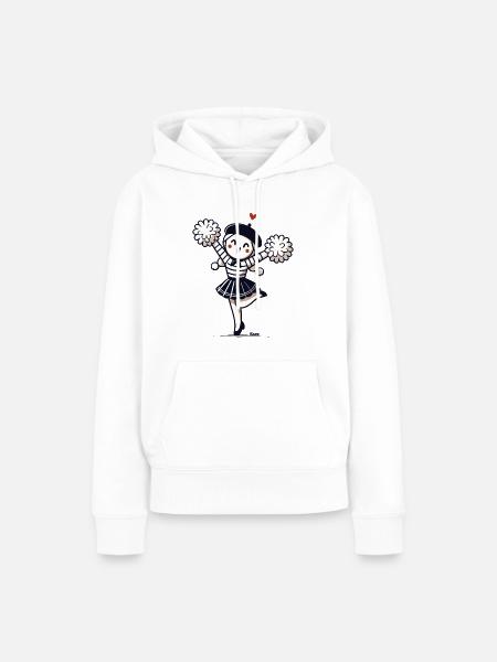 Niedliches Mädchen mit Pompons Pantomime - Frauen Premium Bio Hoodie - Weiß