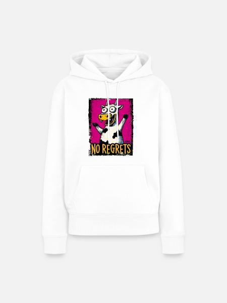 No Regrets Cow Pop Art - Frauen Premium Bio Hoodie - Weiß