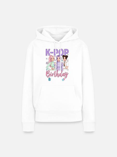 K Pop Birthday Team - Frauen Premium Bio Hoodie - Weiß