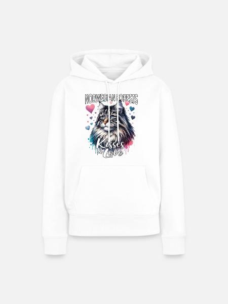 Norwegische Waldkatze Liebe - Frauen Premium Bio Hoodie - Weiß