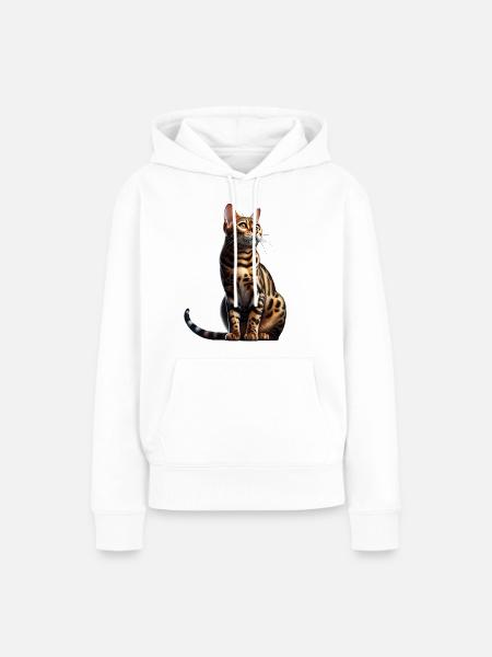 Bengalkatze - Frauen Premium Bio Hoodie - Weiß