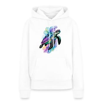 Meeresschildkröte, Schildkröte, Wasserschildkröte - Frauen Premium Bio Hoodie - Weiß - Vorne - Julia (174cm)