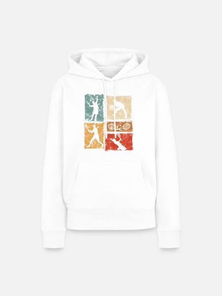 Retro Tennis Mix für Tennis Trainer und Spieler - Frauen Premium Bio Hoodie - Weiß
