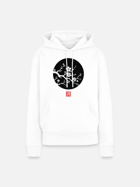 Sakura Flower Kanji Japanese - Frauen Premium Bio Hoodie - Weiß