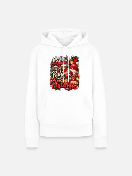 Lustiges Weihnachtsgeschenk Plätzchen Spruch - Frauen Premium Bio Hoodie - Weiß
