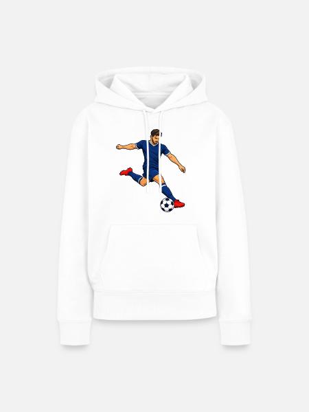 Fußball-Stürmer-Kick - Frauen Premium Bio Hoodie - Weiß