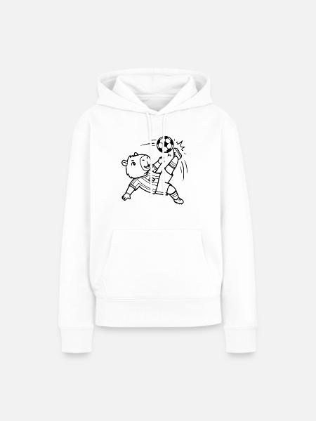 Niedliche Capybara-Fußballspieler-Übersicht - Frauen Premium Bio Hoodie - Weiß