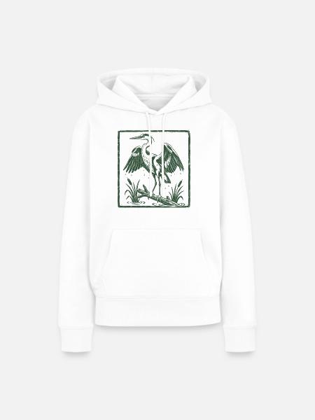 Blue Heron Birding Birdwatcher Heron - Frauen Premium Bio Hoodie - Weiß