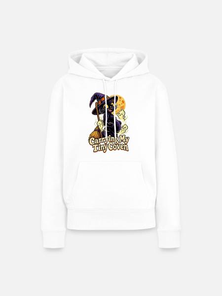 Carrying My Tiny Coven Halloween Schwanger - Frauen Premium Bio Hoodie - Weiß