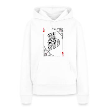 Cartes cartes Cartes Cartes Jeux de cœur - Sweat à capuche Premium bio Femme - blanc - Devant - Julia (174cm)
