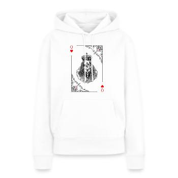Cartes cartes coeur dame jeu de cartes - Sweat à capuche Premium bio Femme - blanc - Devant - Julia (174cm)