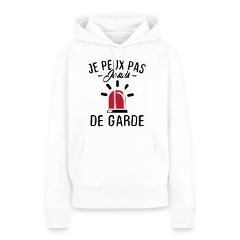 Je peux pas je suis de garde - Sweat à capuche Premium bio Femme - blanc - Devant - Julia (174cm)