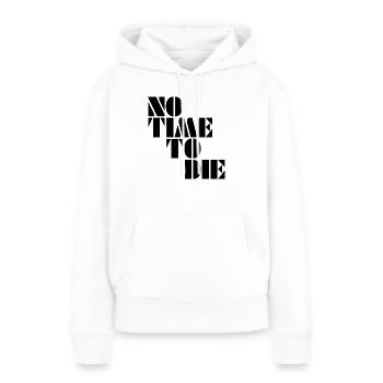 PAS LE TEMPS DE MOURIR - Sweat à capuche Premium bio Femme - blanc - Devant - Julia (174cm)