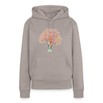 L’arbre grandit à partir de la conception d’aquarelle à la main 4 - Sweat à capuche Premium bio Femme - taupe - Devant - Julia (174cm)