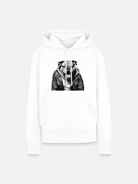 british Bulldog Bully - Frauen Premium Bio Hoodie - Weiß