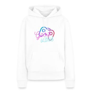 Design gamer good vibes - Sweat à capuche Premium bio Femme - blanc - Devant - Julia (174cm)