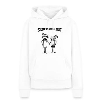 Mari Femme Couple Marié Argent Mariage - Sweat à capuche Premium bio Femme - blanc - Devant - Julia (174cm)