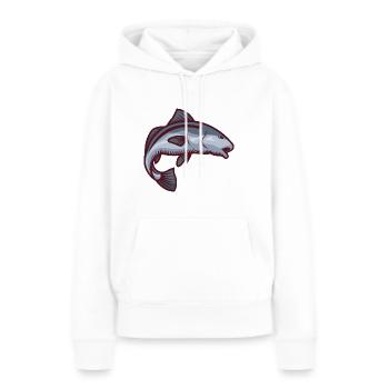 Poissons symbole de prospérité - Sweat à capuche Premium bio Femme - blanc - Devant - Julia (174cm)