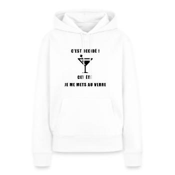 CET ETE JE ME METS AU VERRE ! - Sweat à capuche Premium bio Femme - blanc - Devant - Julia (174cm)