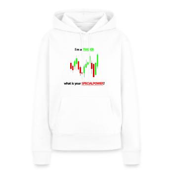 Conception de stock - Sweat à capuche Premium bio Femme - blanc - Devant - Julia (174cm)