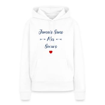 Soeurs12 - Sweat à capuche Premium bio Femme - blanc - Devant - Julia (174cm)