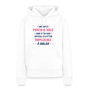 Une super Psychologue - Sweat à capuche Premium bio Femme - blanc - Devant - Julia (174cm)