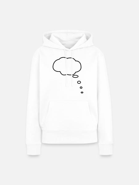 Denkblase_1farbig - Frauen Premium Bio Hoodie - Weiß