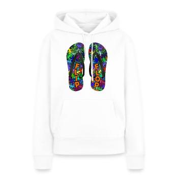 Geckos FLIP FLOP - Frauen Premium Bio Hoodie - Weiß - Vorne - Julia (174cm)