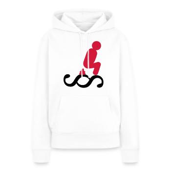 Scheiss auf das Gesetz - Frauen Premium Bio Hoodie - Weiß - Vorne - Julia (174cm)