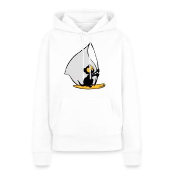 Georgie voiles chaton - Sweat à capuche Premium bio Femme - blanc - Devant - Julia (174cm)