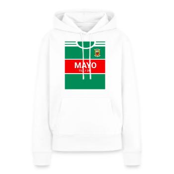 Mayo GAA - Frauen Premium Bio Hoodie - Weiß - Vorne - Julia (174cm)