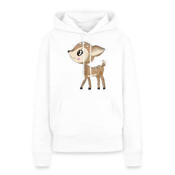 Reh - Frauen Premium Bio Hoodie - Weiß - Vorne - Julia (174cm)