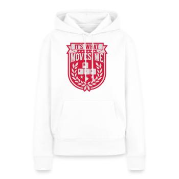 c’est ce qui m’émeut - Sweat à capuche Premium bio Femme - blanc - Devant - Julia (174cm)