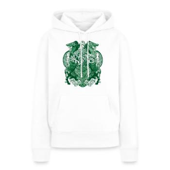 Folklore irlandais 3 - Sweat à capuche Premium bio Femme - blanc - Devant - Julia (174cm)