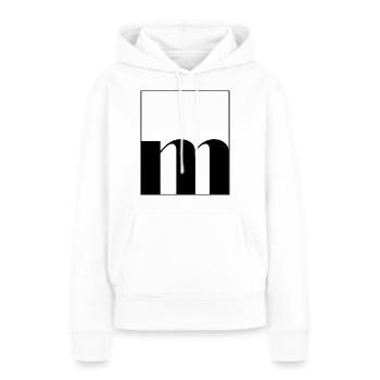 Lettre alphabet m - Sweat à capuche Premium bio Femme - blanc - Devant - Julia (174cm)