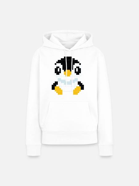 Ein pixeliger Pinguin - Frauen Premium Bio Hoodie - Weiß