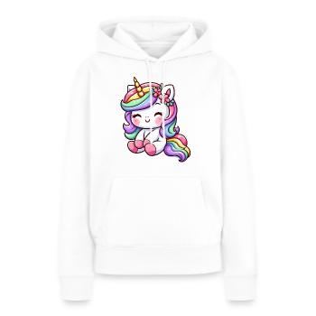 niedliches Einhorn Shirt - Frauen Premium Bio Hoodie - Weiß - Vorne - Julia (174cm)