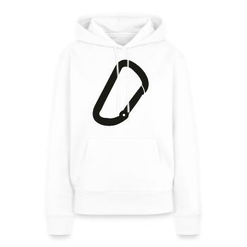 mousqueton - Sweat à capuche Premium bio Femme - blanc - Devant - Julia (174cm)
