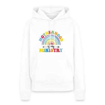 La maternité est mon ministère - Sweat à capuche Premium bio Femme - blanc - Devant - Julia (174cm)